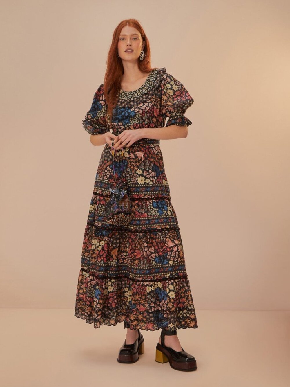 Stunning, rare FARM Rio Juju's Garden Maxi Dress sz XXS NWT